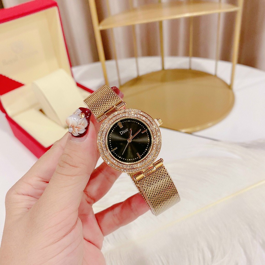 Đồng Hồ Nữ Thời Trang Dior Dây Hợp Kim Ánh Siêu Sang Trọng