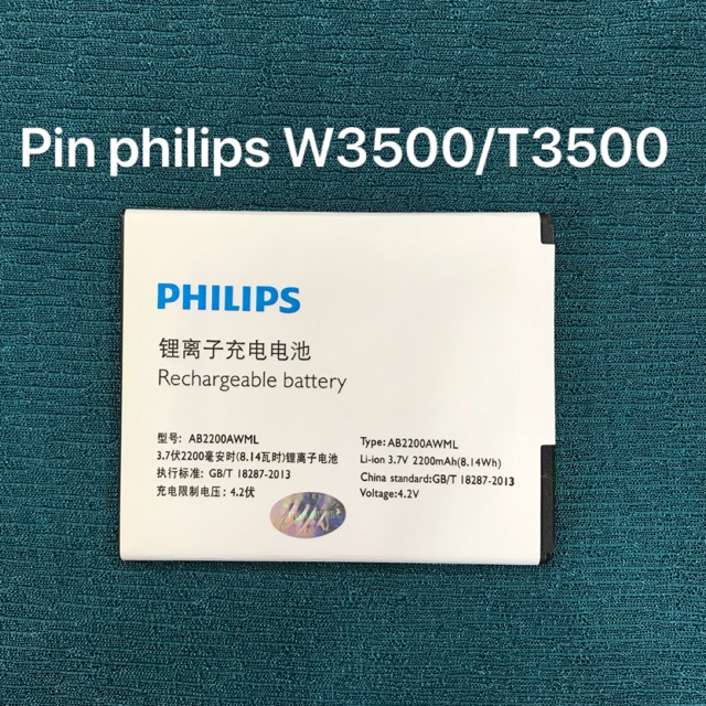 Pin philip W3500/ T3500 kí hiệu : AB2200AWML