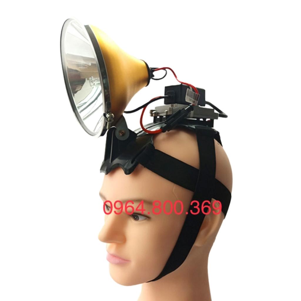 Đèn pin đội đầu siêu sáng đèn kẹp bình ác quy 12V mã A999 bóng Xenon  chóa 15cm