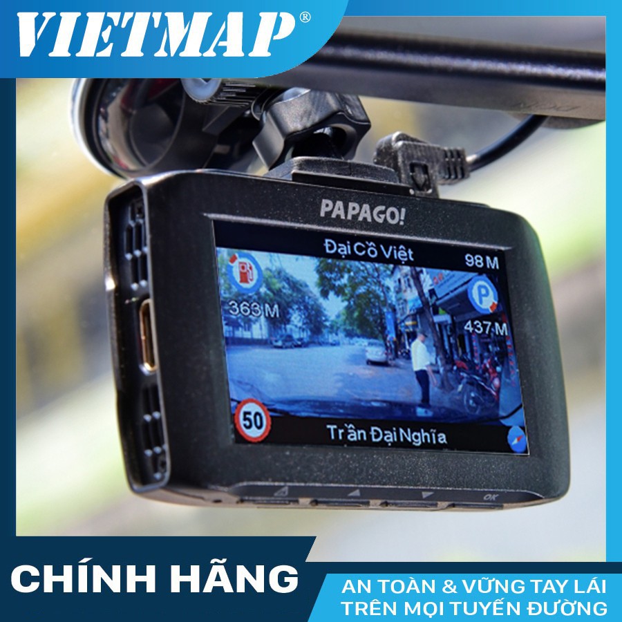 Camera hành trình Vietmap Papago Gosafe 51G ô tô + thẻ nhớ 32GB Class 10