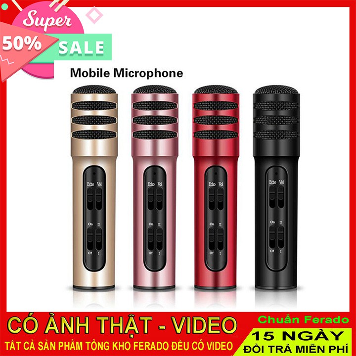 MICRO LIVESTREAM C7 MIC THU ÂM KARAOKE LIVE STREAM 3 IN 1 (TẶNG TAI NGHE)