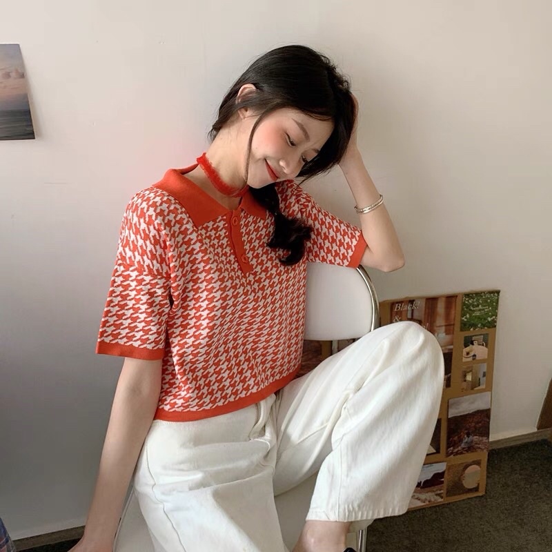 [SẴN] Áo croptop nữ Polo ngắn tay phong cách Ulzzang | BigBuy360 - bigbuy360.vn