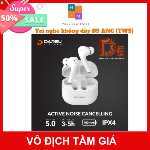 Tai nghe không dây DAREU D5 ANC (TWS EARBUDS, BT 5.0)