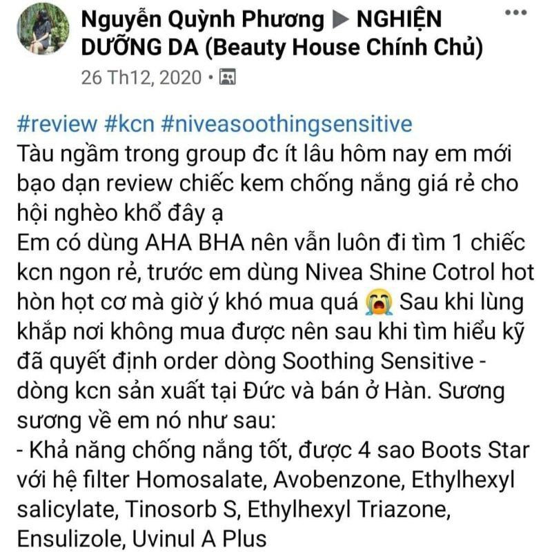 [DATE 2023] KEM CHỐNG NẮNG NIVEA UV FACE SOOTHING SENSITIVE SUN CREAM SPF 50+ PA++++ BẢN MỚI | BigBuy360 - bigbuy360.vn