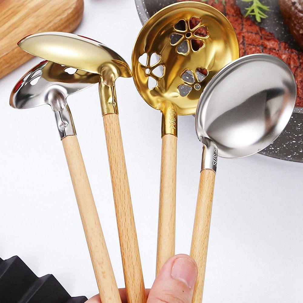 JARRED Vá Lọc Bằng Thép Không Gỉ Với Tay Cầm Bằng Gỗ Tiện Dụng