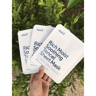 Mặt nạ Klairs Rich Moist Soothing Tencel Sheet Mask- Mặt nạ cao cấp cho da nhạy cảm