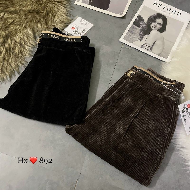 QUẦN BAGGY NHUNG NỮ_HÀNG LOẠI 1 _nhung kép dày phom dưới 60kg | BigBuy360 - bigbuy360.vn