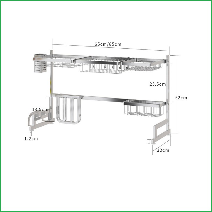 Kệ để chén bát inox 304- Giá để chén bát - Kệ để chén bát cao cấp