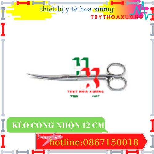 [Hàng Chính Hãng] Kéo Y Tế Cong Nhọn 2 Đầu 12cm - Kéo Cắt Chỉ  Pakistan