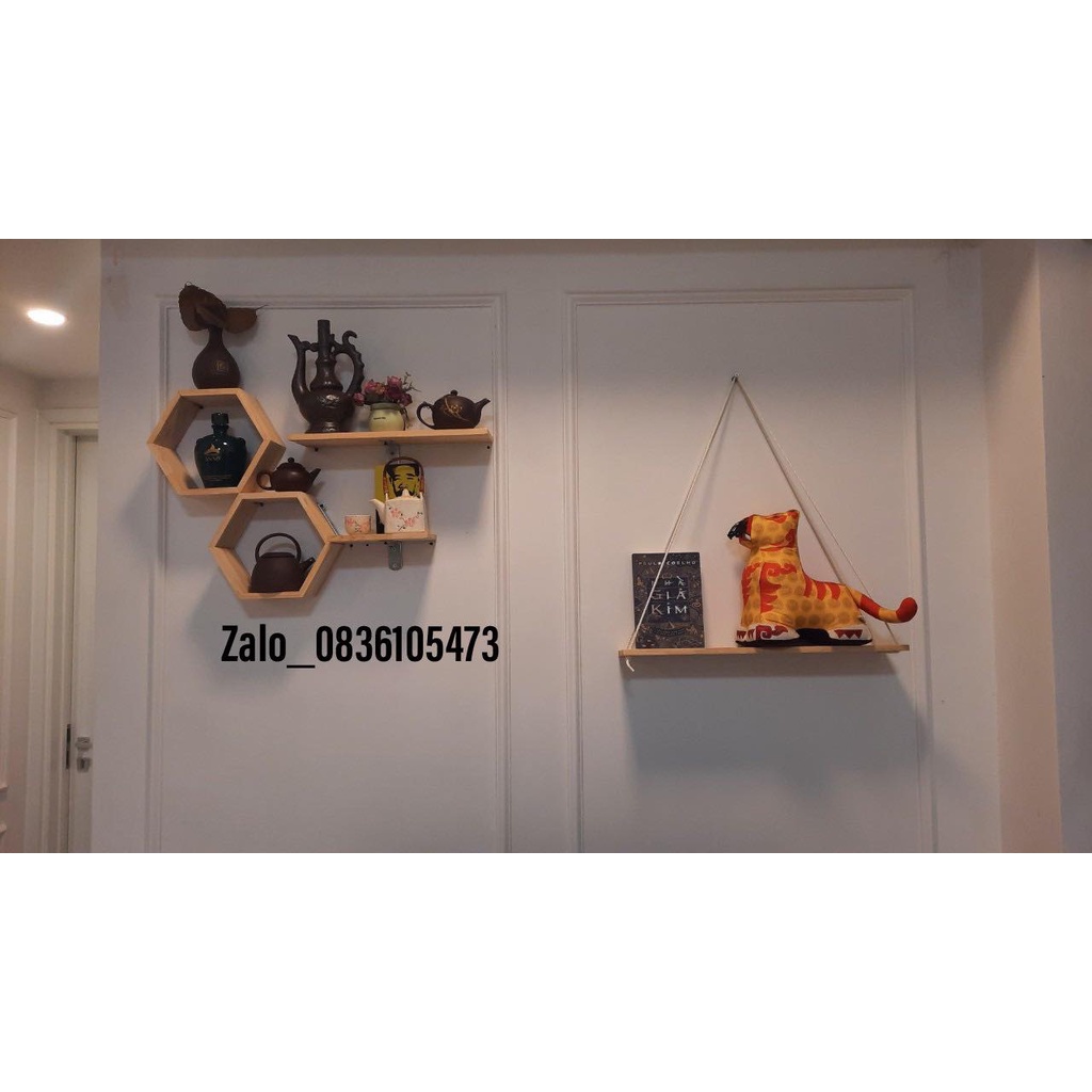 Combo 5 kệ gỗ tổ ong treo tường decor