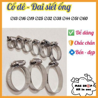 [Sales] Cổ dê siết ốc - Đai siết ống ∅13 ∅16 ∅19 ∅25 ∅32 ∅38 ∅44 ∅51 ∅60