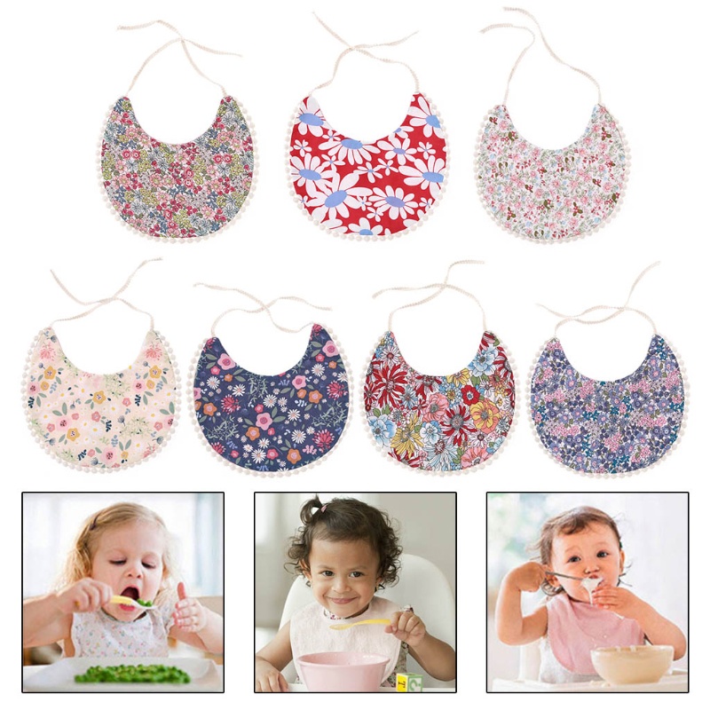 1 Yếm Ăn Bằng Cotton In Hoa Có Thể Tái Sử Dụng Bảo Vệ Cho Bé