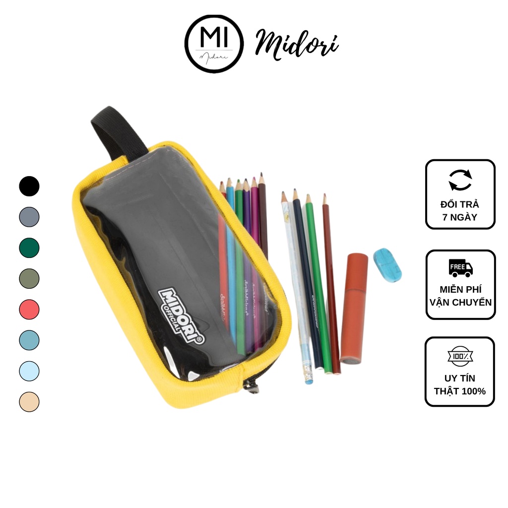 Hộp Bút Đựng Viết Mini Bóp Ví Nam Nữ Túi Thời Trang Unisex Canvas Siêu Bền Đẹp local brand Mi Midori