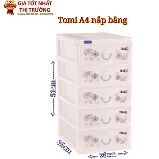💝 Tủ nhựa duy tân Tomi  A4 - 5 Ngăn Trắng & Xanh ,vừa giấy A4 💝