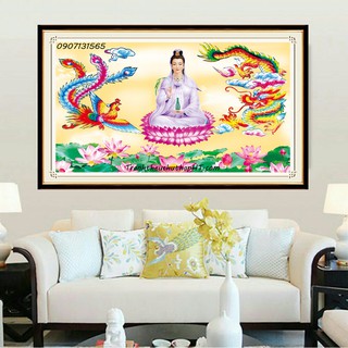 Tranh đính đá phật bà lv084 - tự đính