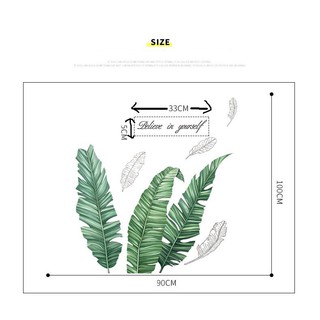 decal dán tường chất lượng Hàn mẫu ba lá cọ mới