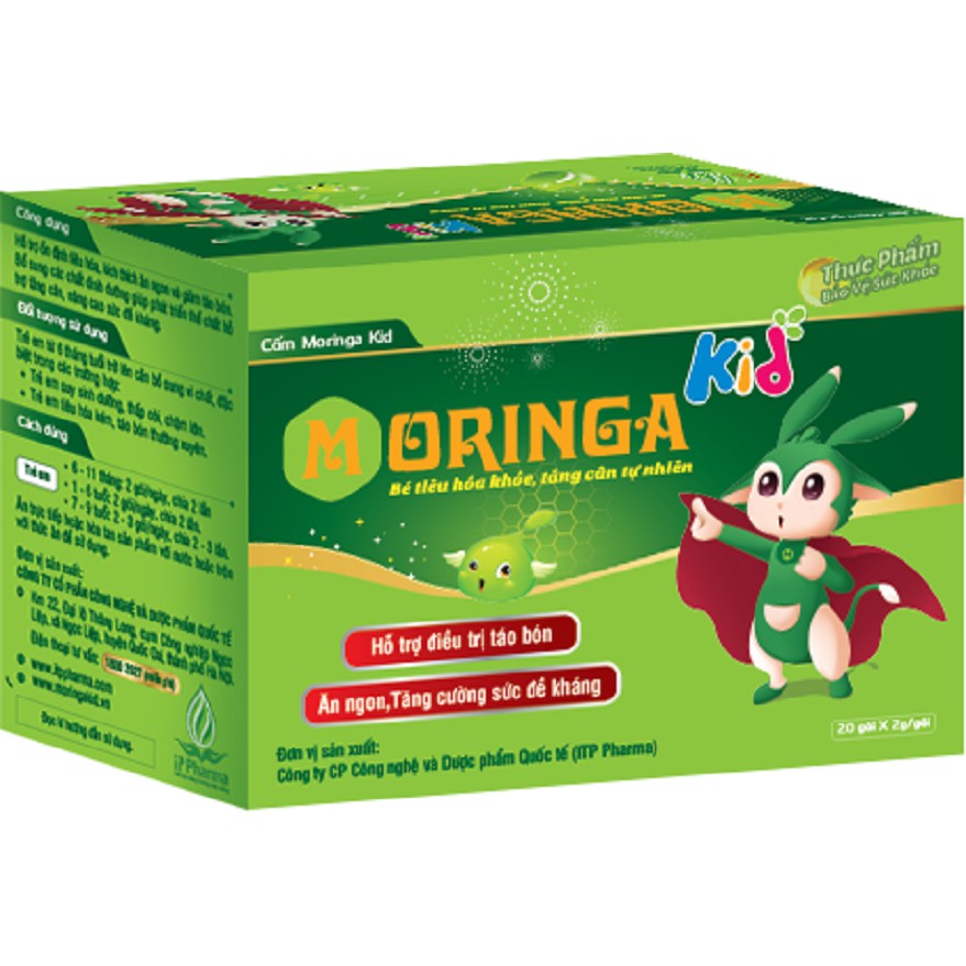 Thực Phẩm Chức Năng Cốm Chùm Ngây Moringa Kid - Hỗ Trợ Bé Ăn Ngon Trị Táo Bón (20gói/hộp)