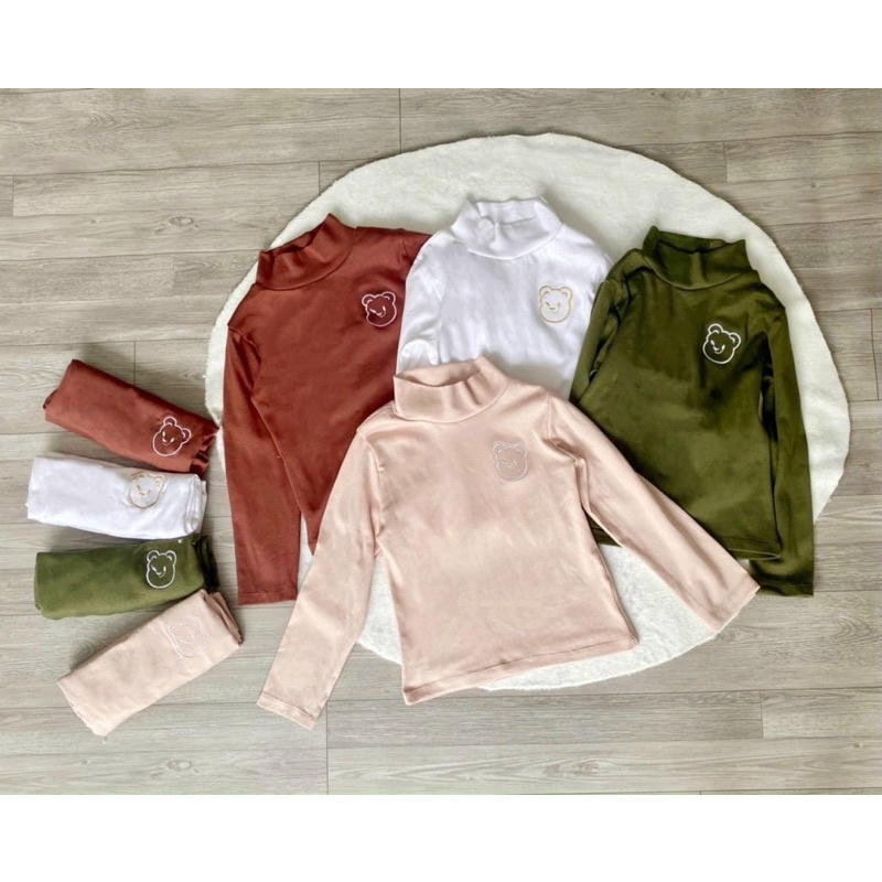 COMBO 4 ÁO GIỮ NHIỆT THÊU GẤU CHO BÉ