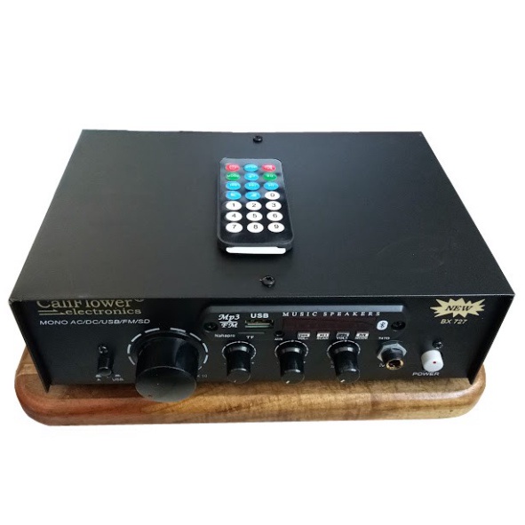 Amply Karaoke mini CALIFLOWER BX727 - AC220 - 240V - DC12V -  bluetooth - USB - thẻ SD - radio - mic - echo