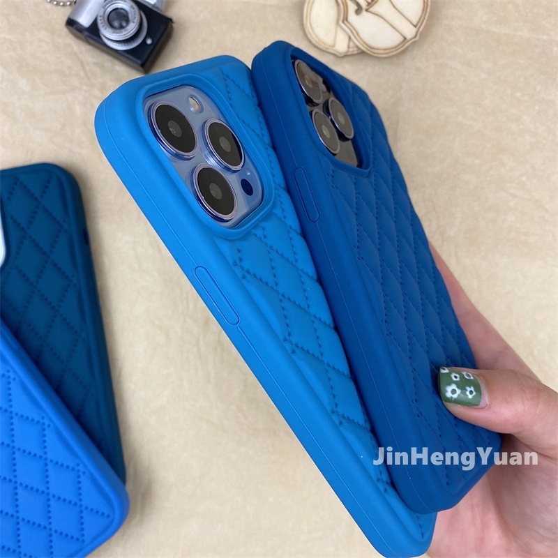 Ốp Điện Thoại Silicon Dẻo Màu Xanh Dương Cho IPhone 13 12 11 Pro X XS MAX XR