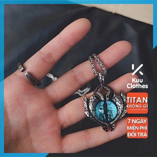 Vòng Cổ Dây Chuyền Nam Hình Con Mắt Blue Eyes Chains Kuu Clothes Ngầu Màu Xanh Đỏ Chất Liệu Titan Không Gỉ - Blue Eyes