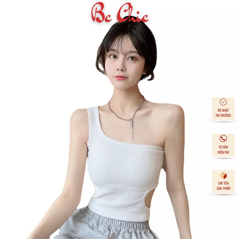 Áo Nữ thiết kế 1 Vai Chéo Dây khoét eo không gọng nâng ngực co giãn cao cấp mã Bra B1823 BC_CHIC LINGERIE