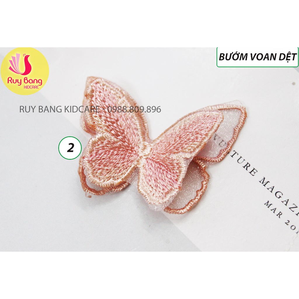 Bướm voan dệt size bé Rộng 4.5cm*Rộng 3.5*dài 3.5cm