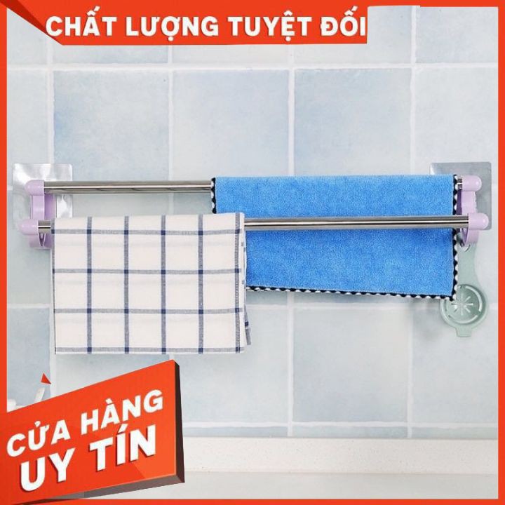 Móc treo khăn nhà tắm dán tường nhà bếp không cần khoan vít làm bằng inox sang trọng