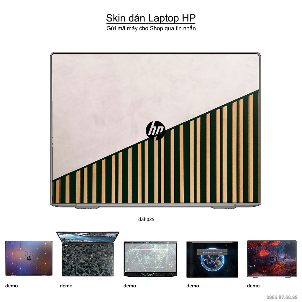Skin dán Laptop HP in hình đá phối gỗ - dah025 (inbox mã máy cho Shop)