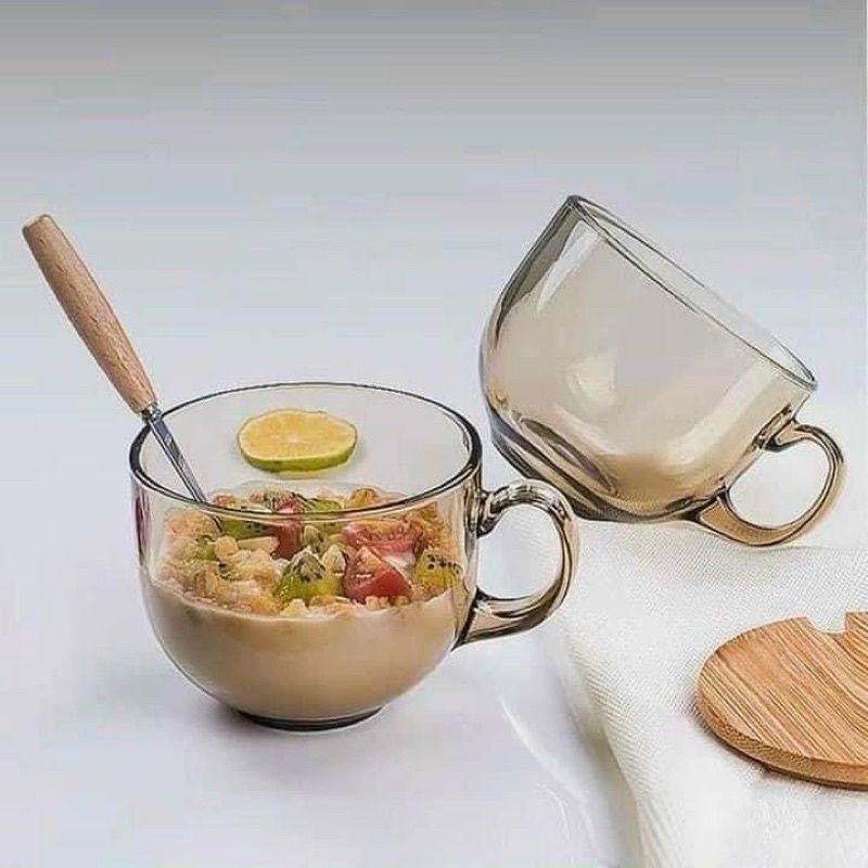 Cốc Thủy Tinh Có Tay Cầm Chịu Nhiệt Loại To 480ml