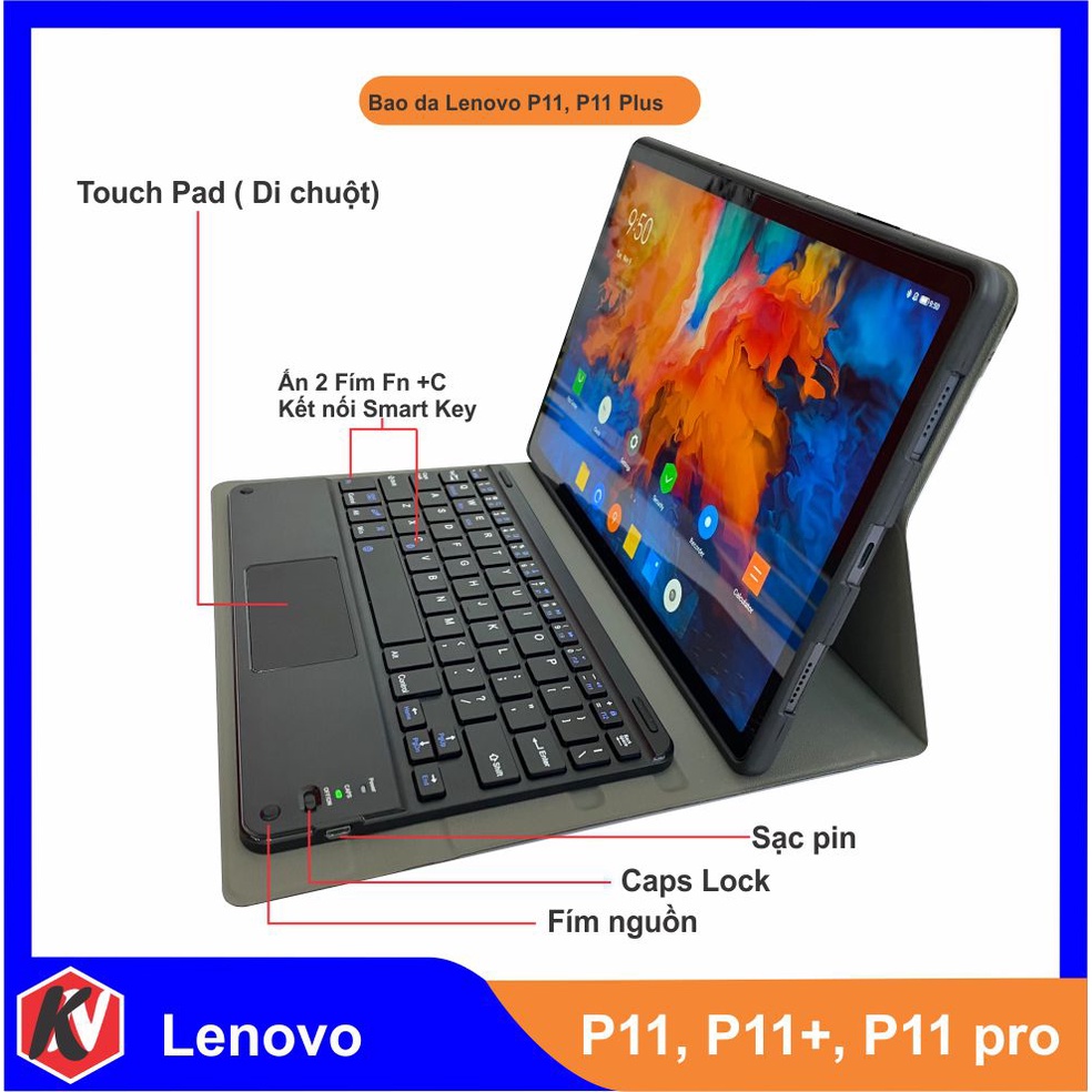 Bộ Smart key touch pad blutooch, cover, bao da cho máy tính bảng Lenovo Xiaoxin Pad P11 , P11 Plus- Nam Khanh | WebRaoVat - webraovat.net.vn