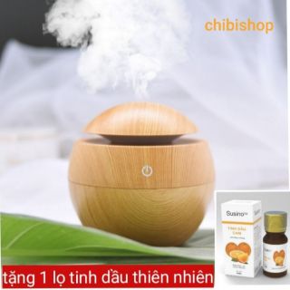 Máy xông tinh dầu gỗ tặng kèm 1 lọ tinh dầu