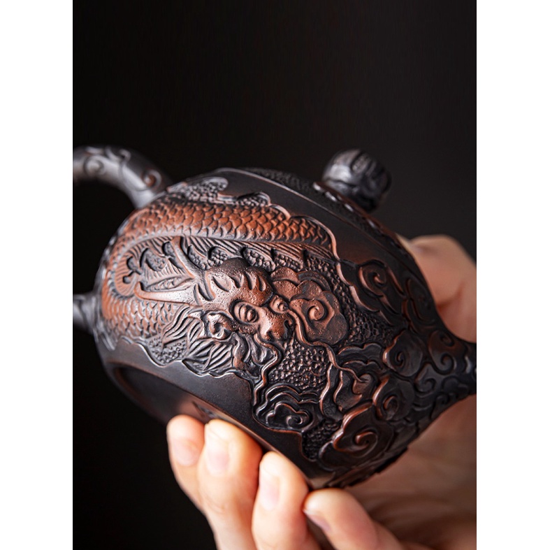 Ấm Tử Nê Khâm Châu Tây Thi Long Ẩn 200 ml (Lọc Tổ Ong)