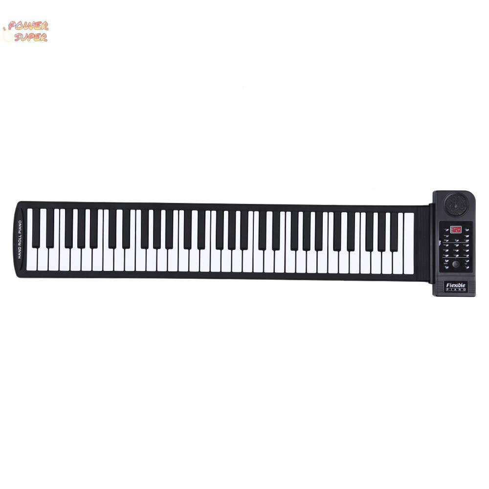 Portable Silicon 61 Keys Roll Up Piano Electronic MIDI Keyboard with Built-in Loud Speaker