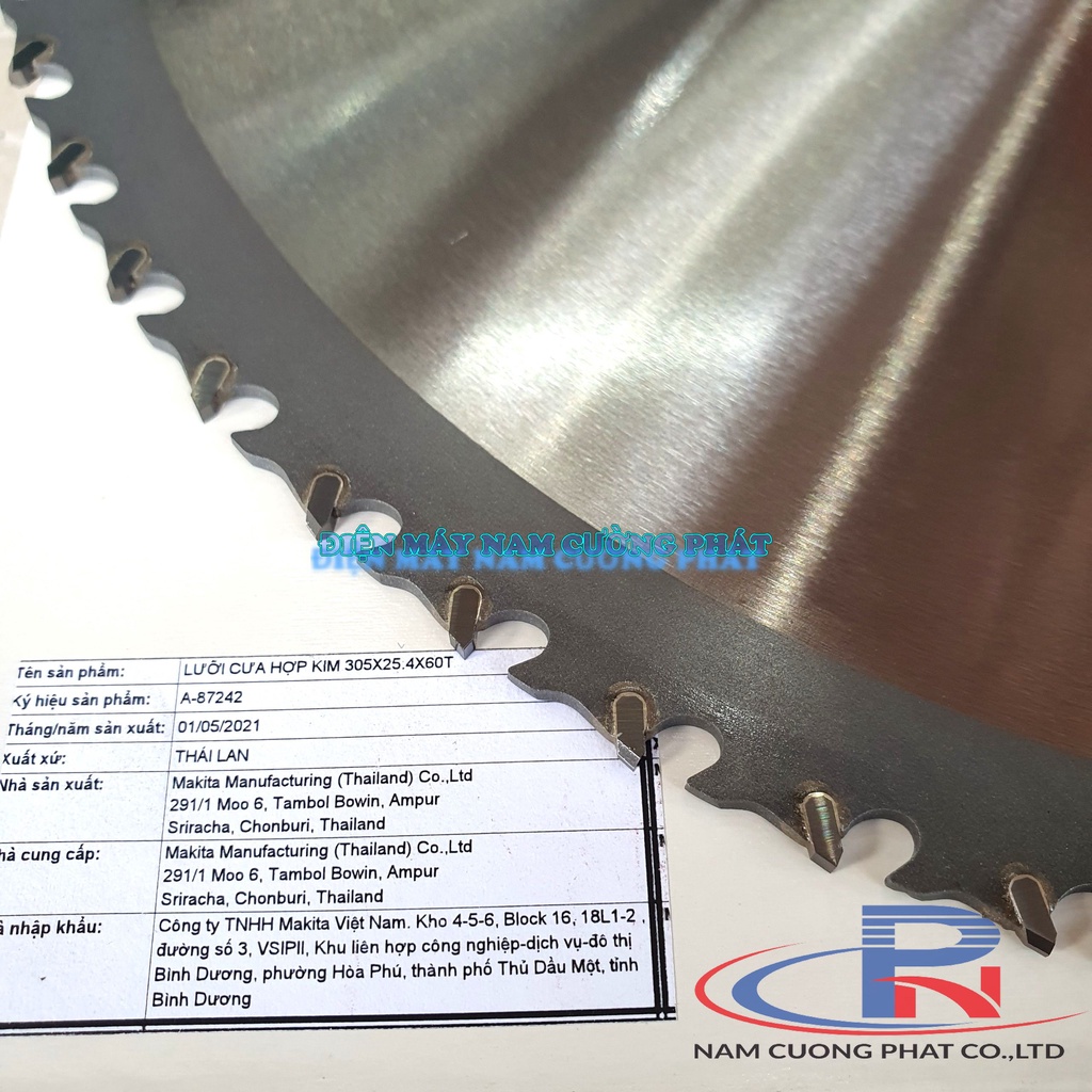 Lưỡi cắt sắt hợp kim Makita 305x25.4x60T A-87242- Dùng cho máy cắt LC1230