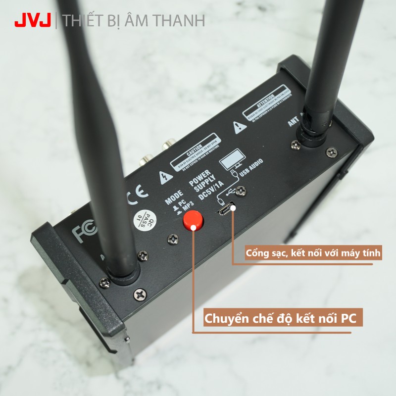 Bộ Sound Card Micro Bluetooth Karaoke hỗ trợ livestream JVJ BT36 – Mixer kèm mic không dây Auto Tune chuyên nghiệp BH 6T