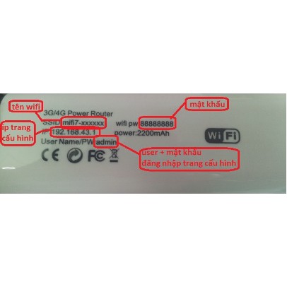 Bộ phát wifi 3G/4G từ Sim WCDMA A3 kiêm sạc dự phòng 2200mAh