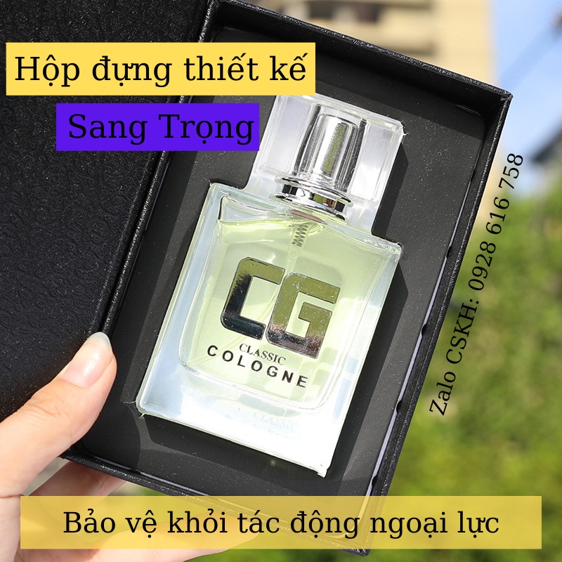 Nước Hoa Nam, Nước Hoa CG Cologne 50ml Thơm Lâu 12h, Hương Thơm Đẳng Cấp, Dầu Thơm Nam Tính