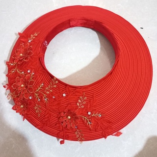 Khăn xếp cô dâu 30 vòng điểm ren 3D