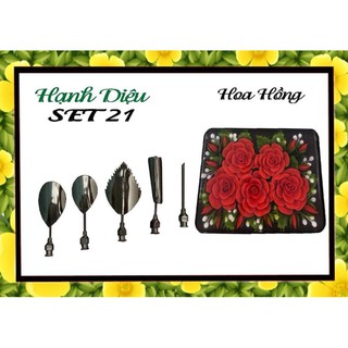 bộ 5 kim làm thạch 3D hoa hồng set số 21