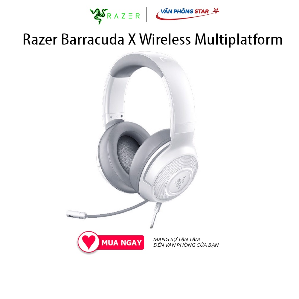 Tai nghe không dây Razer Barracuda X Wireless Multiplatform Kết nối đa dạng với USB-C Dongle và dây cáp type-C / 3.5mm
