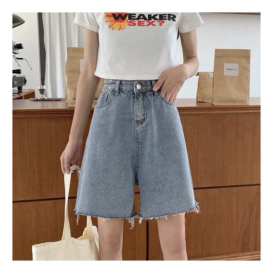 Quần Jean Đùi Móc Cài lưng cao cap cao tôn dáng nữ ulzzang Jeanduimoccai