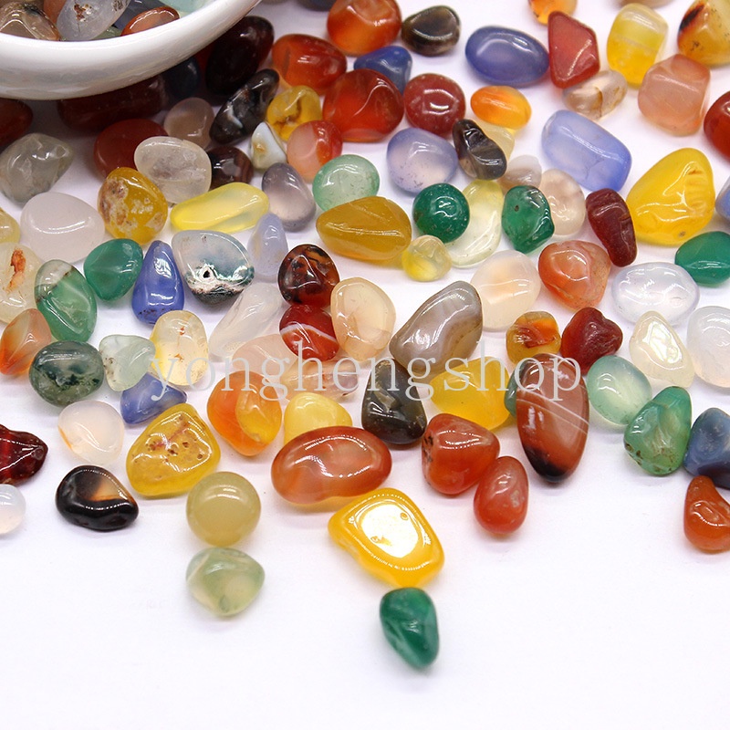 100g Đá Mã Não Tự Nhiên Nhiều Màu Trang Trí Bể Cá