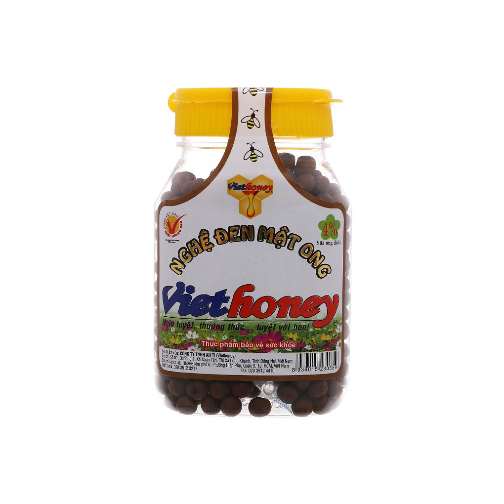 Viên nghệ đen mật ong Viethoney hũ 160g