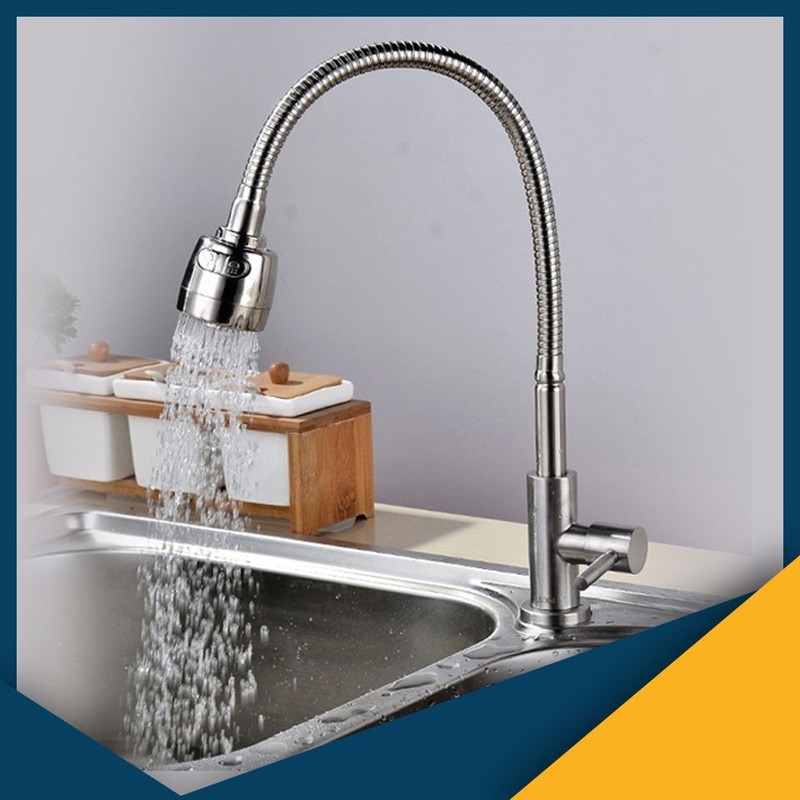 Vòi rửa chén nóng lạnh lò xo inox 304 + TẶNG KÈM 2 DÂY CẤP NƯỚC | BigBuy360 - bigbuy360.vn