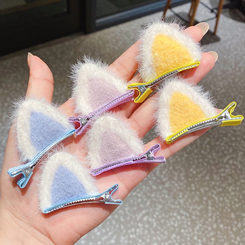 Kẹp tóc cho cô gái Hairclip babygirl Kẹp tóc trẻ em chân thỏ Phim hoạt hình Macaron Headdress AKKU