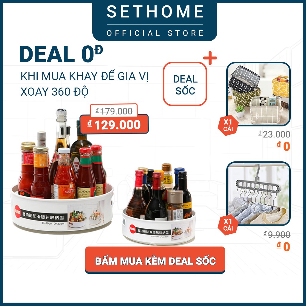 Khay Gia Vị Xoay 360 Độ 🎀SETHOME 🎀 Khay Xoay Đa Năng Để Gia Vị, Đồ Mỹ Phẩm