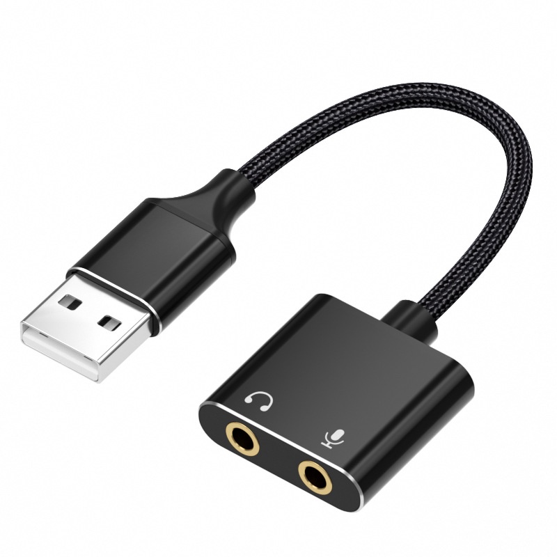 USB External Sound Card Adapter Audio Card USB to Jack 3.5mm Earphone Micphone for Laptop