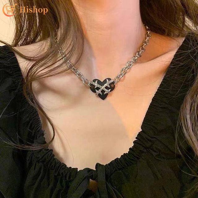 Vòng cổ bạc mặt hình trái tim thời trang cho nữ