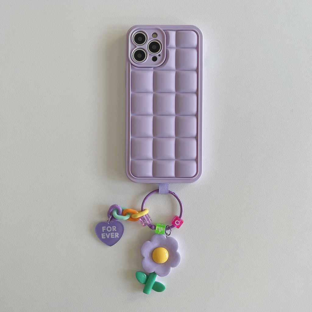 Ốp Điện Thoại Hình Vuông Họa Tiết Hoa Xinh Xắn Cho iPhone X XS XR XS max 13Proax 11 11 pro 11 pro max 12 12 12 pro 12 pro max